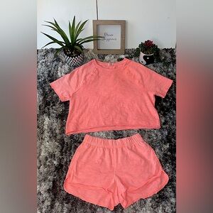 Victoria’s Secret PINK coral shorts and tee matching set